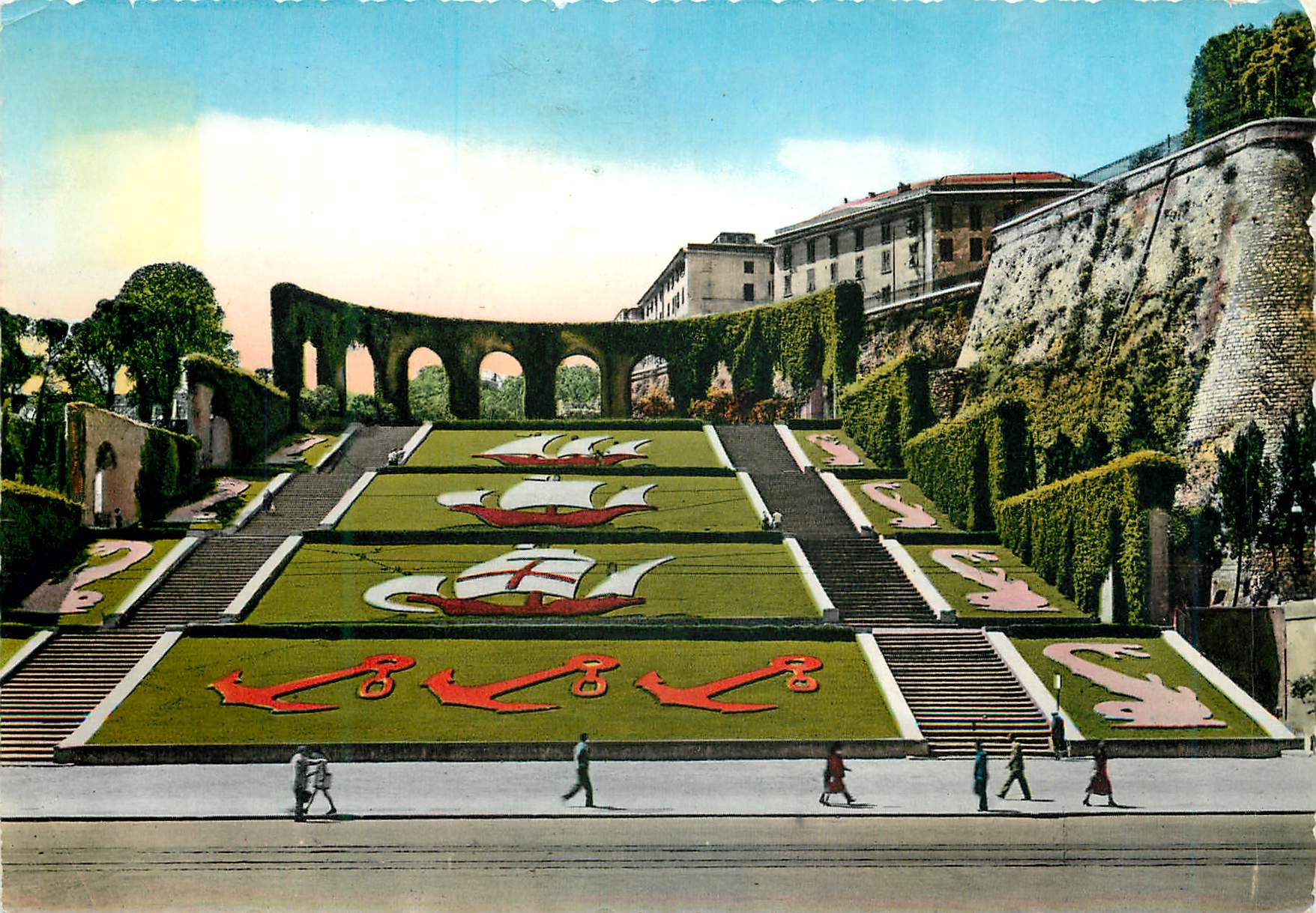 CPM Genova les jardins de la place de la victoire