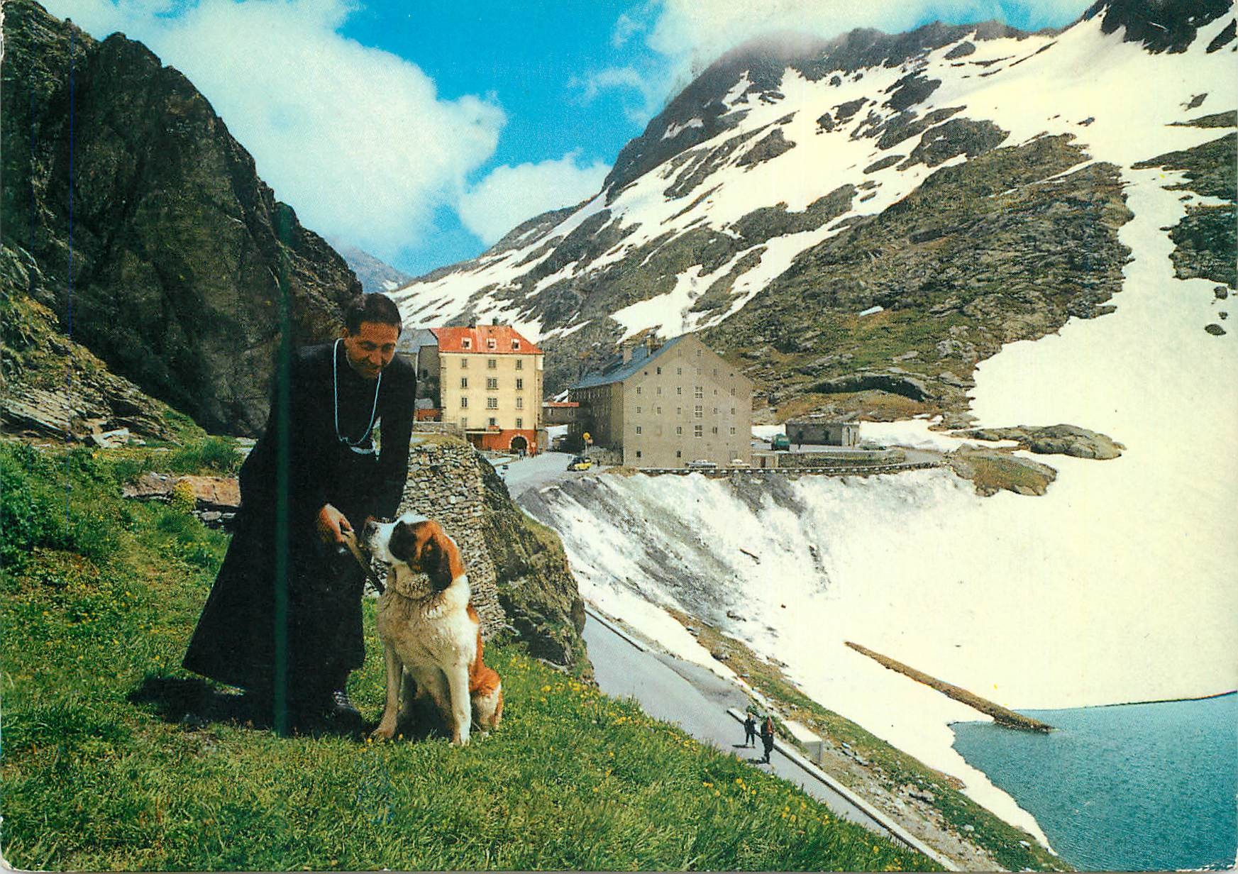 CPM Passage of the gr s bernardo m 2476 monk with his dog Chien