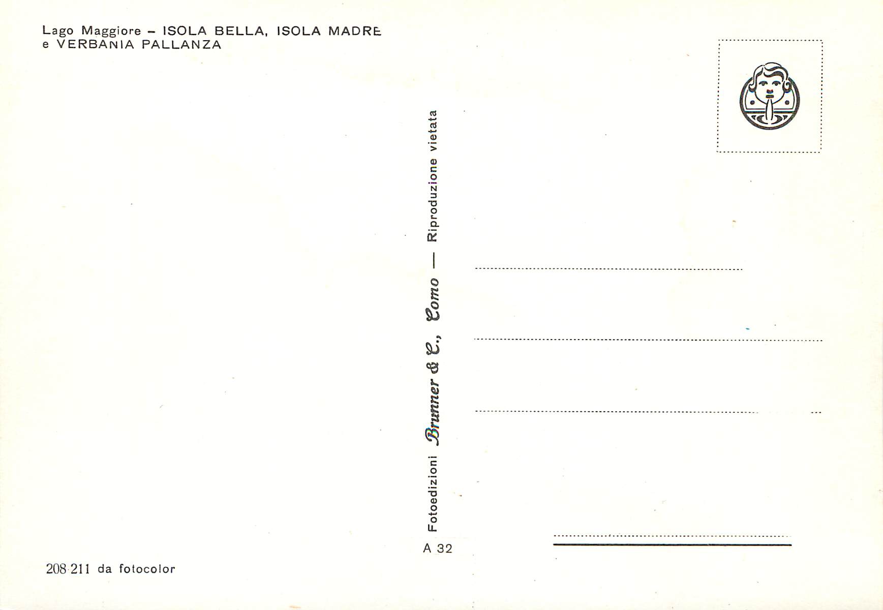 CPM Lago maggiore isola bella osola madre e verbania pallanza — Rückseite