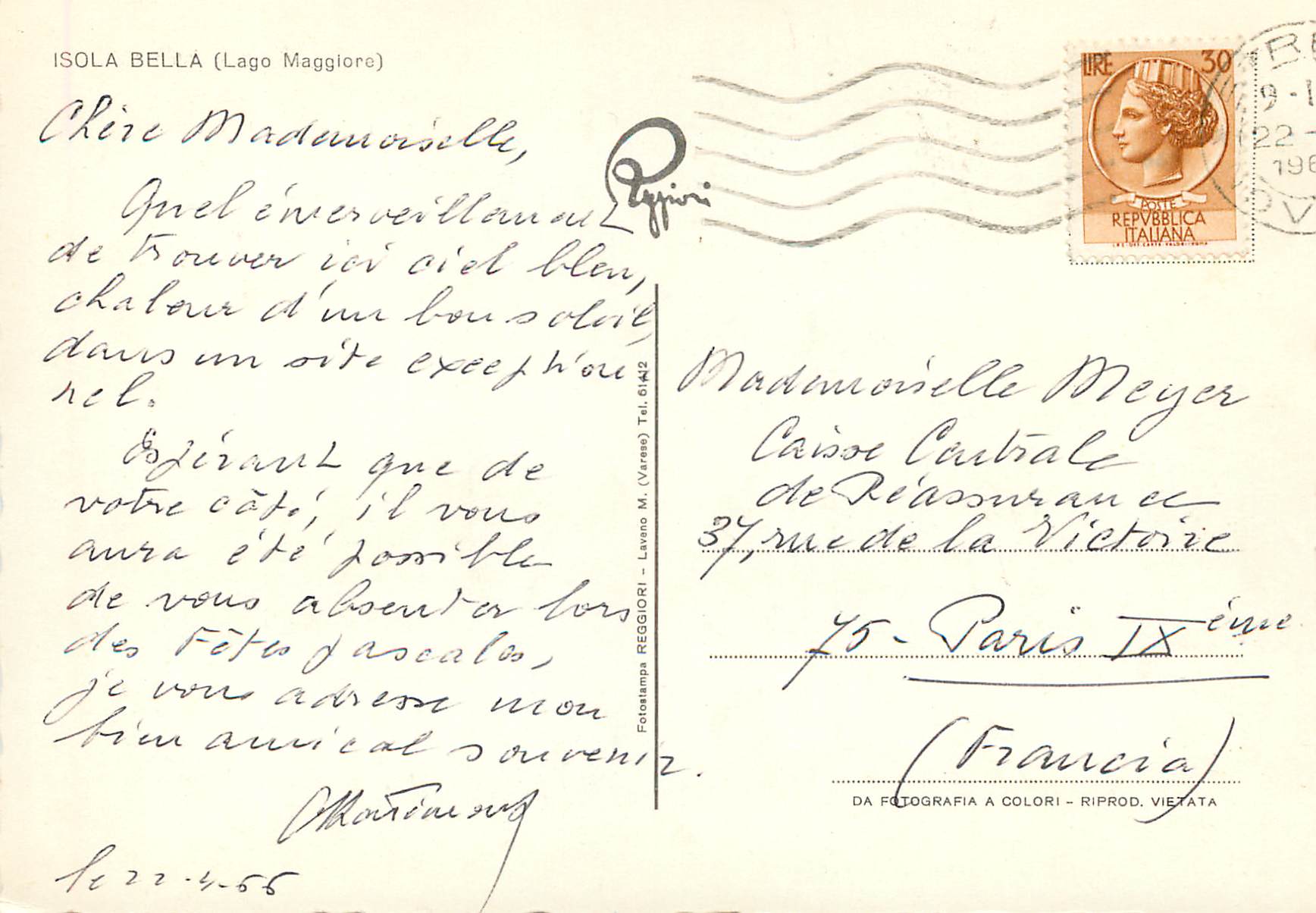CPM Lac majeur isola bella — Rückseite