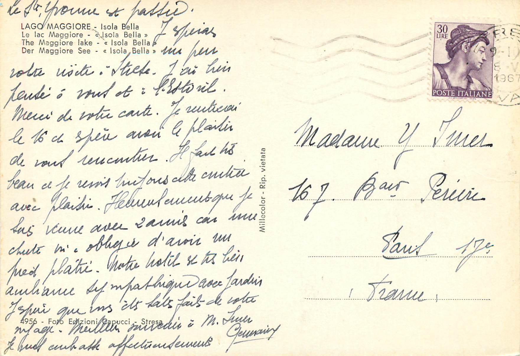 CPM Lac majeur isola bella — Rückseite