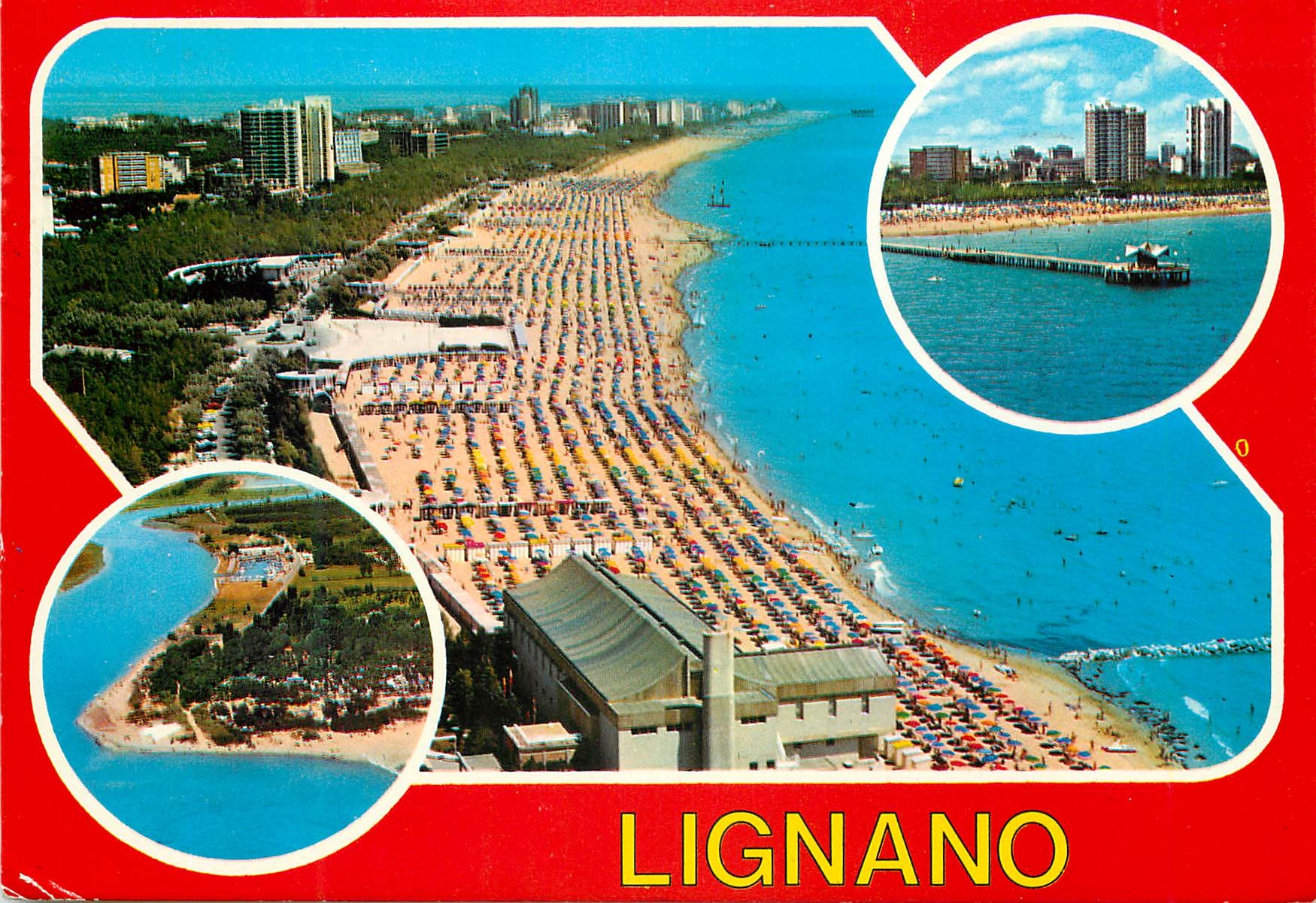 CPM lignano pineta vedute aerea della spiagga e le foci