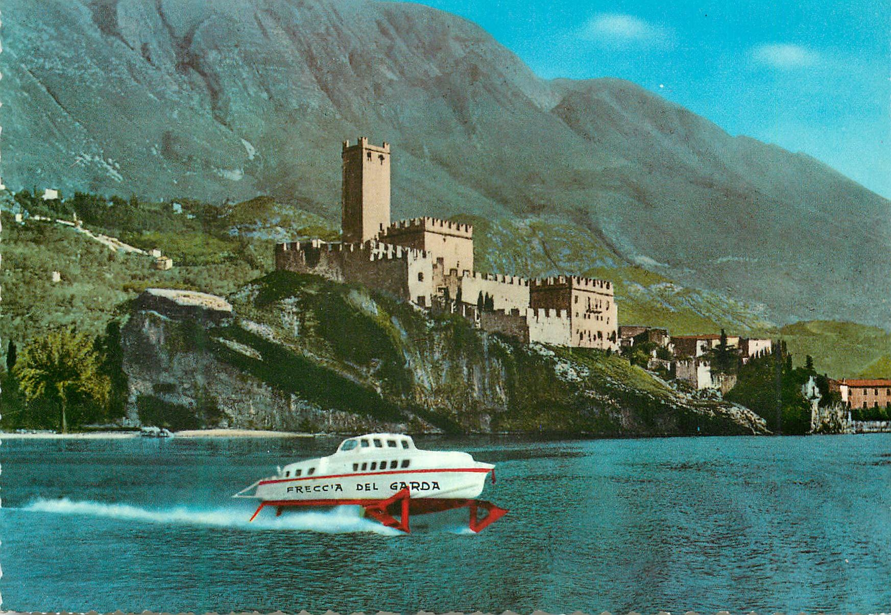 CPM Lac de garda malcesine le château Police Garda Bateau