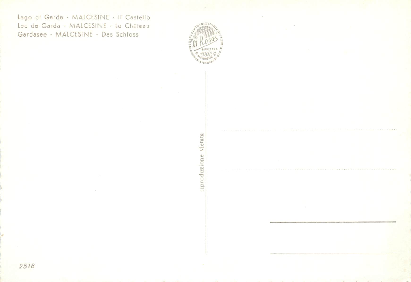 CPM Lac de garda malcesine le château Police Garda Bateau — Rückseite
