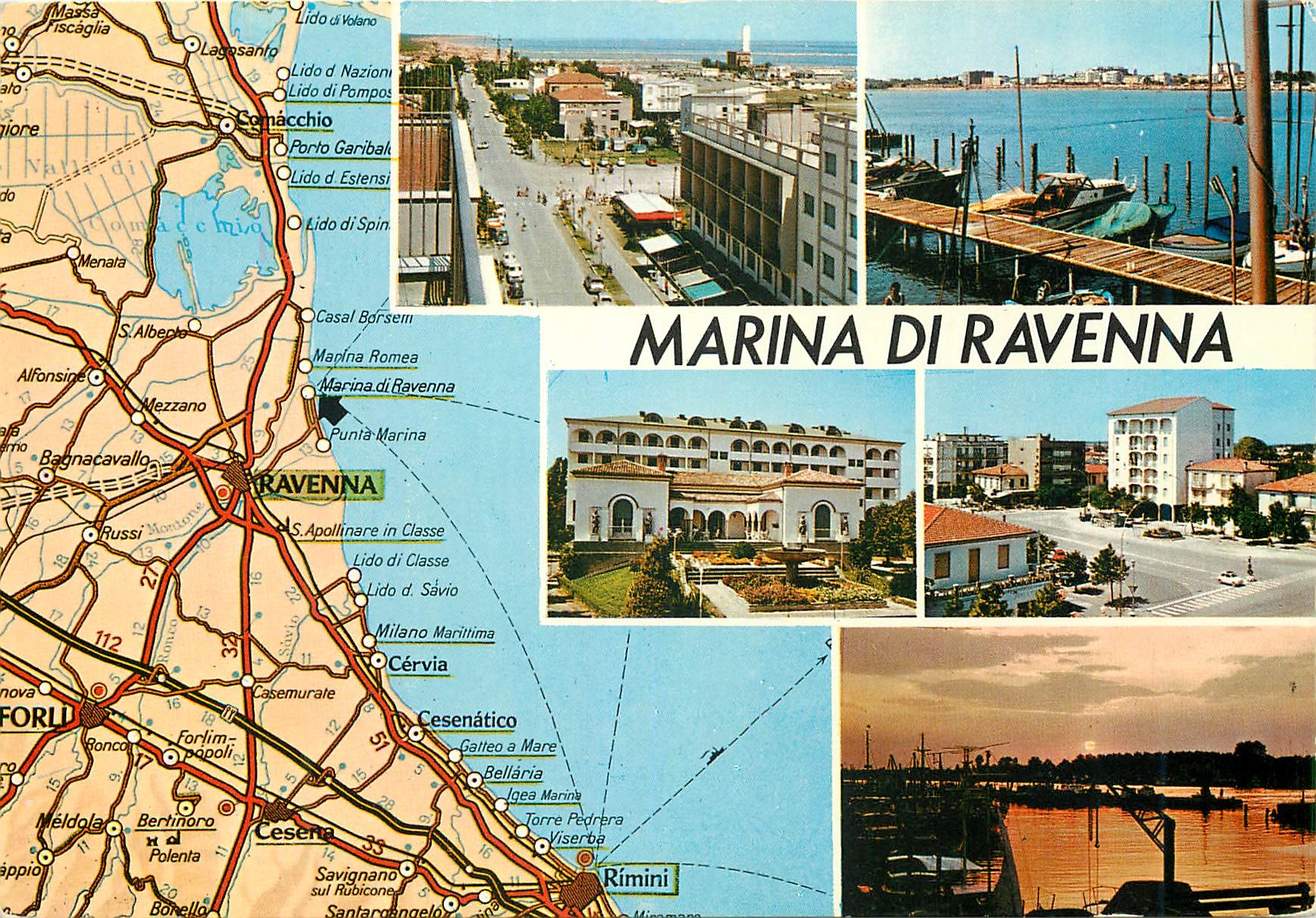CPM Marina di ravenna dalla carta automobilistica all 1800000 del TCI