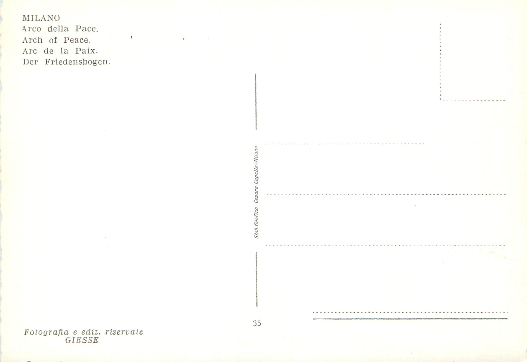 CPM Milano Arc de la Paix — Rückseite