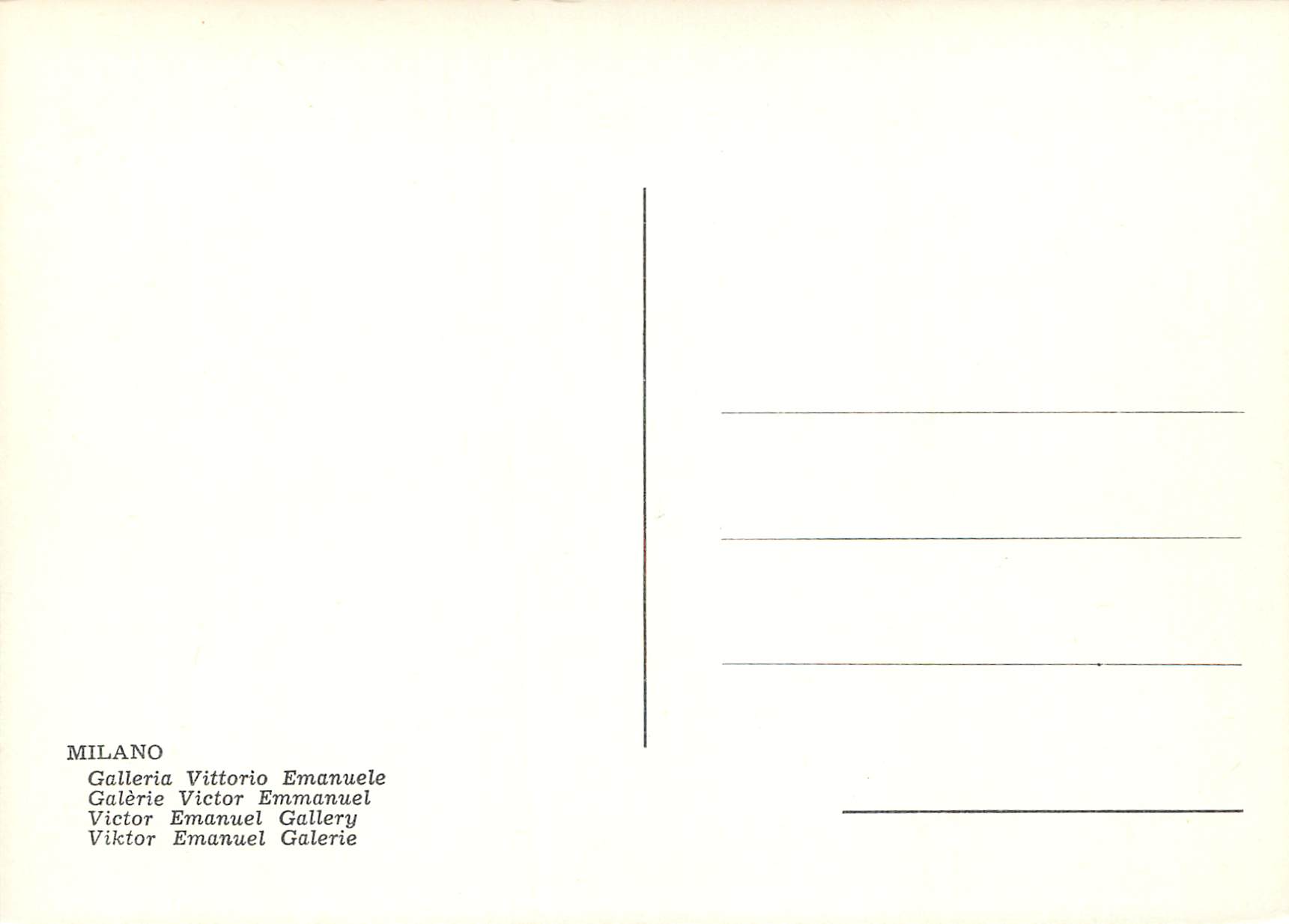 CPM Milano Galerie Victor Emmauel — Rückseite