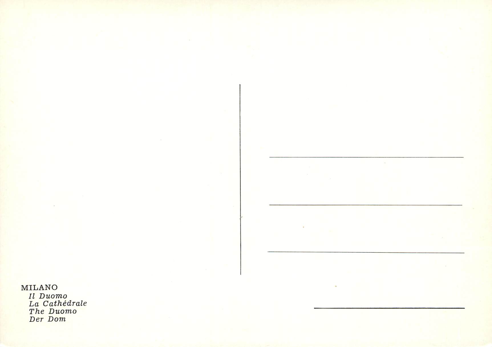 CPM Milano La Cathedrale — Rückseite
