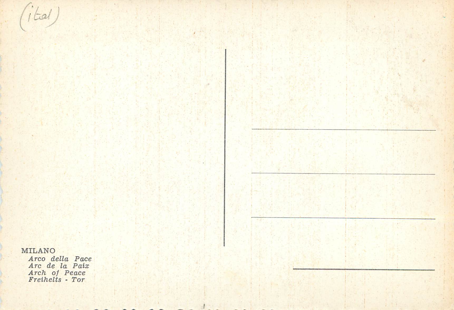 CPM Milano Arc de la Paix — Rückseite