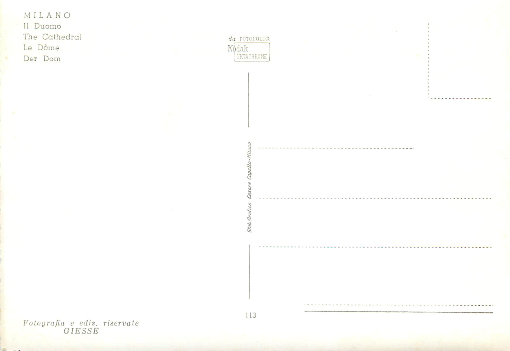 CPM Milano Le Dome — Rückseite