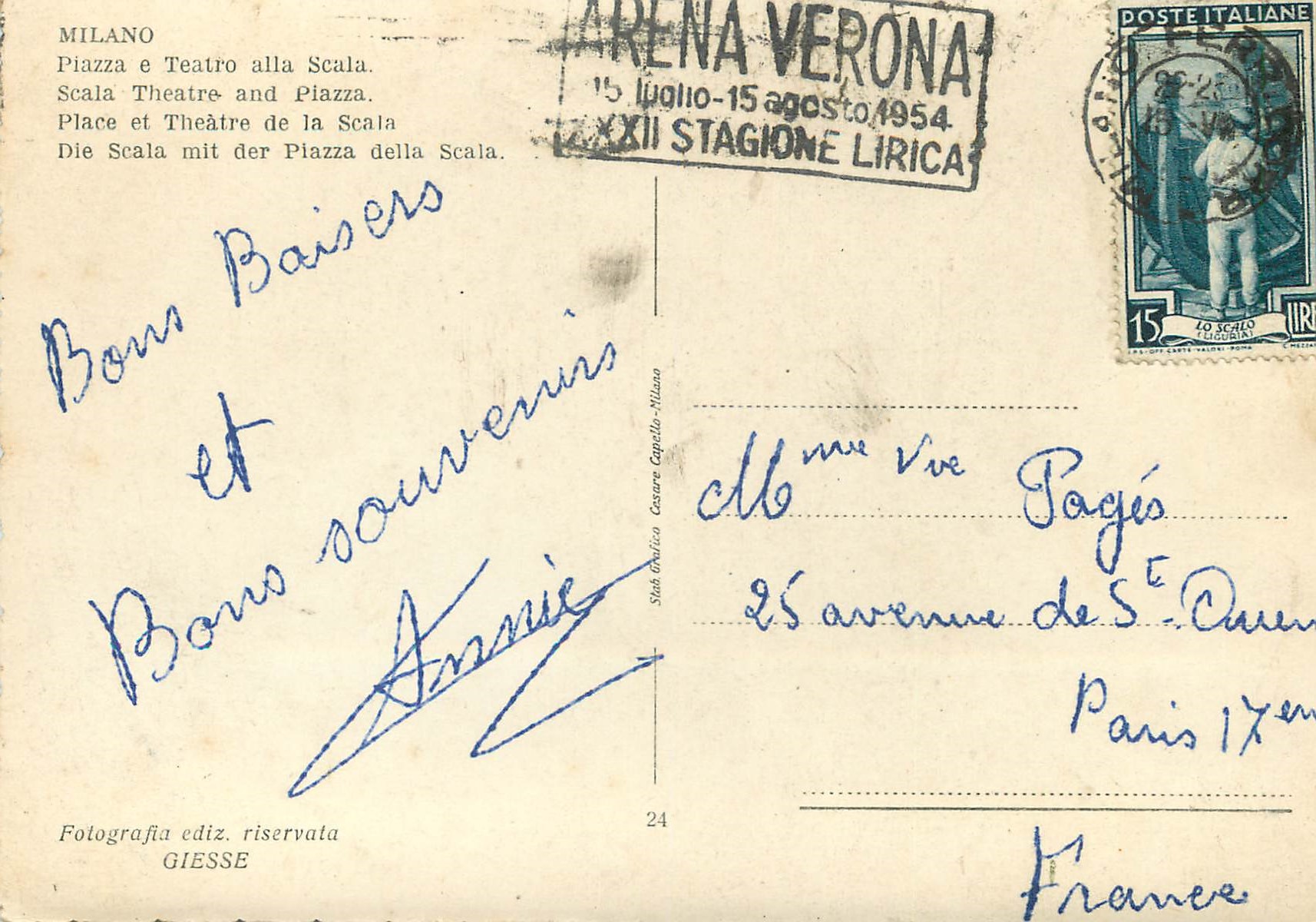 CPM Milano Place et Theatre de la Scala — Verso