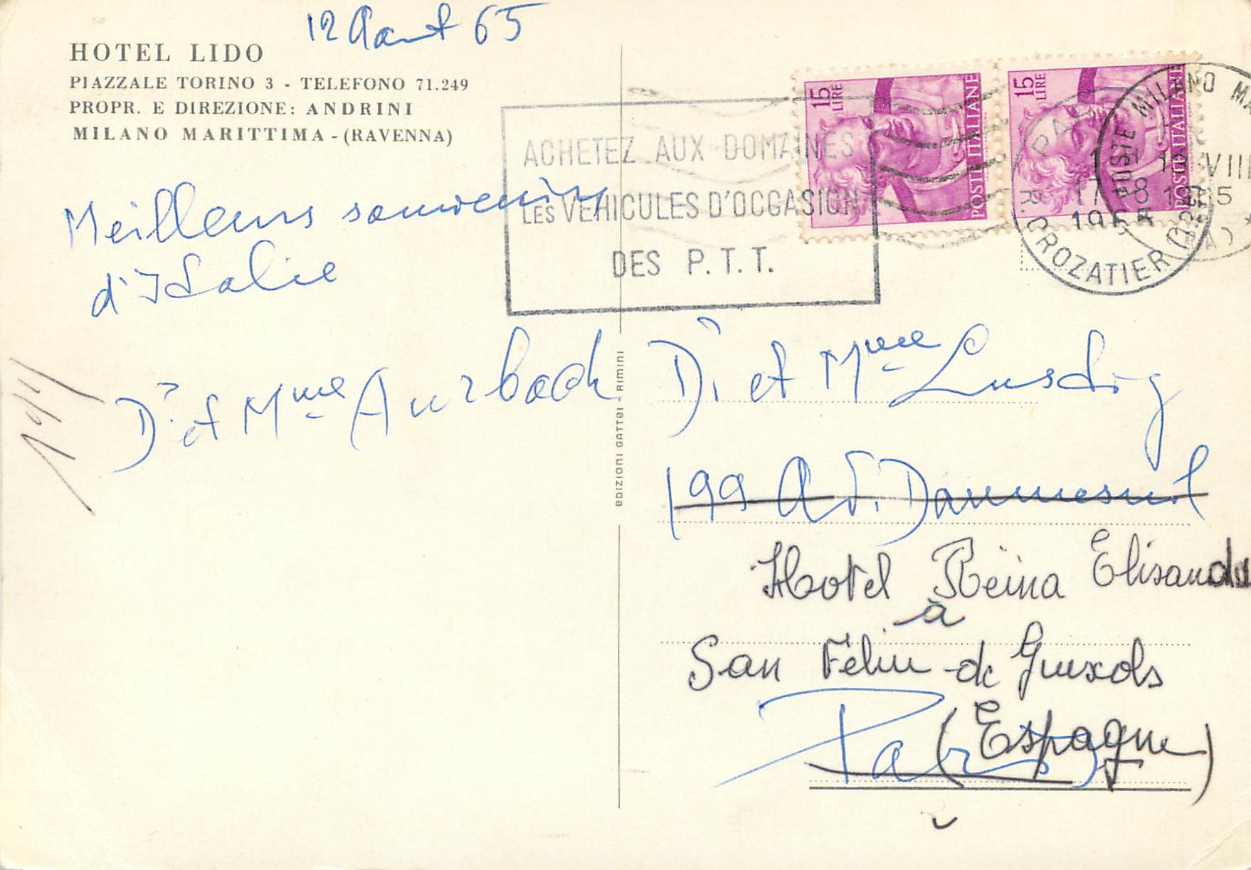 CPM Milano Marittima Hotel Lido — Rückseite