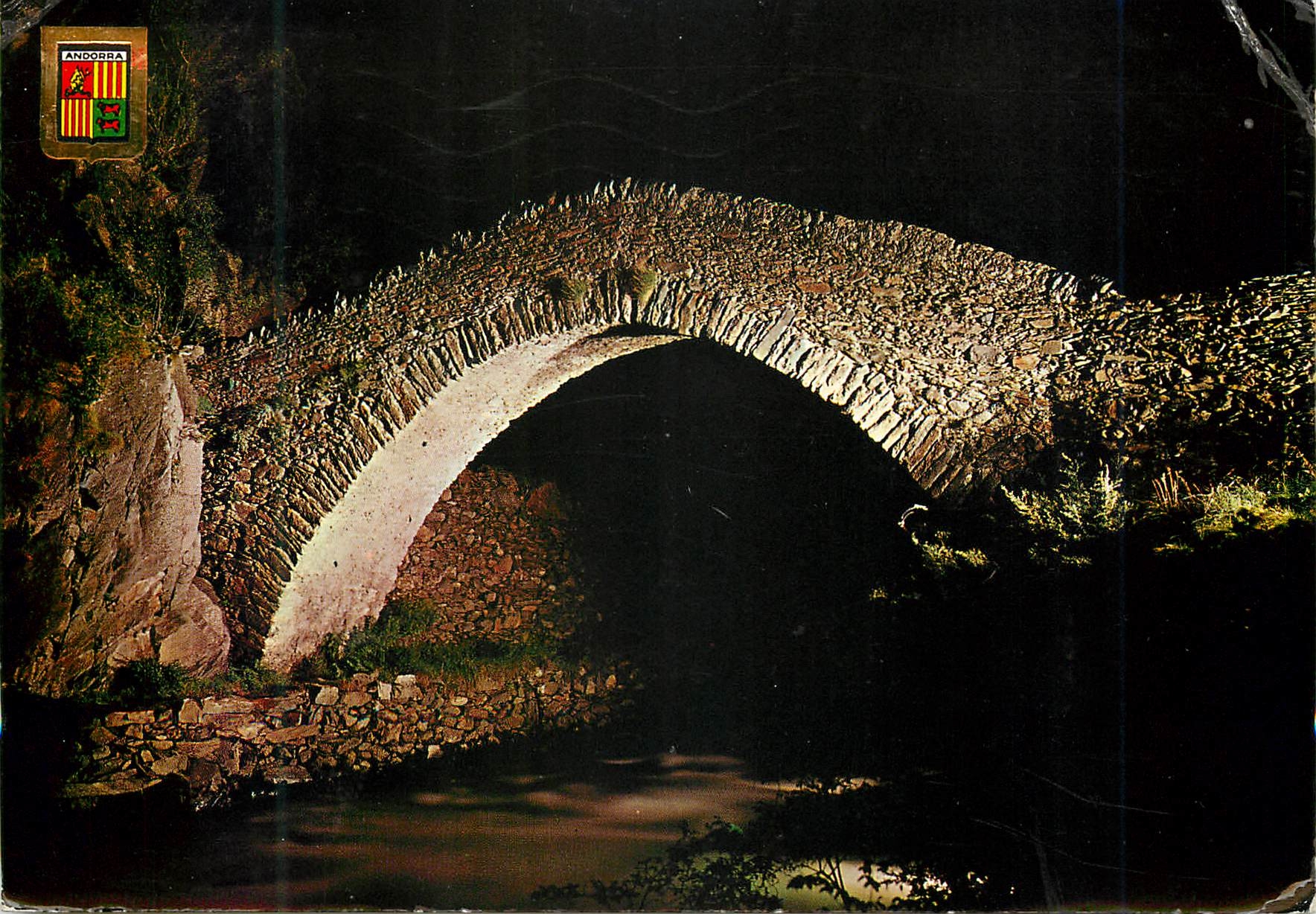 Pont romànic de Sant Antoni — Vue nocturne — Ediciones Escudo de Oro, N° 997