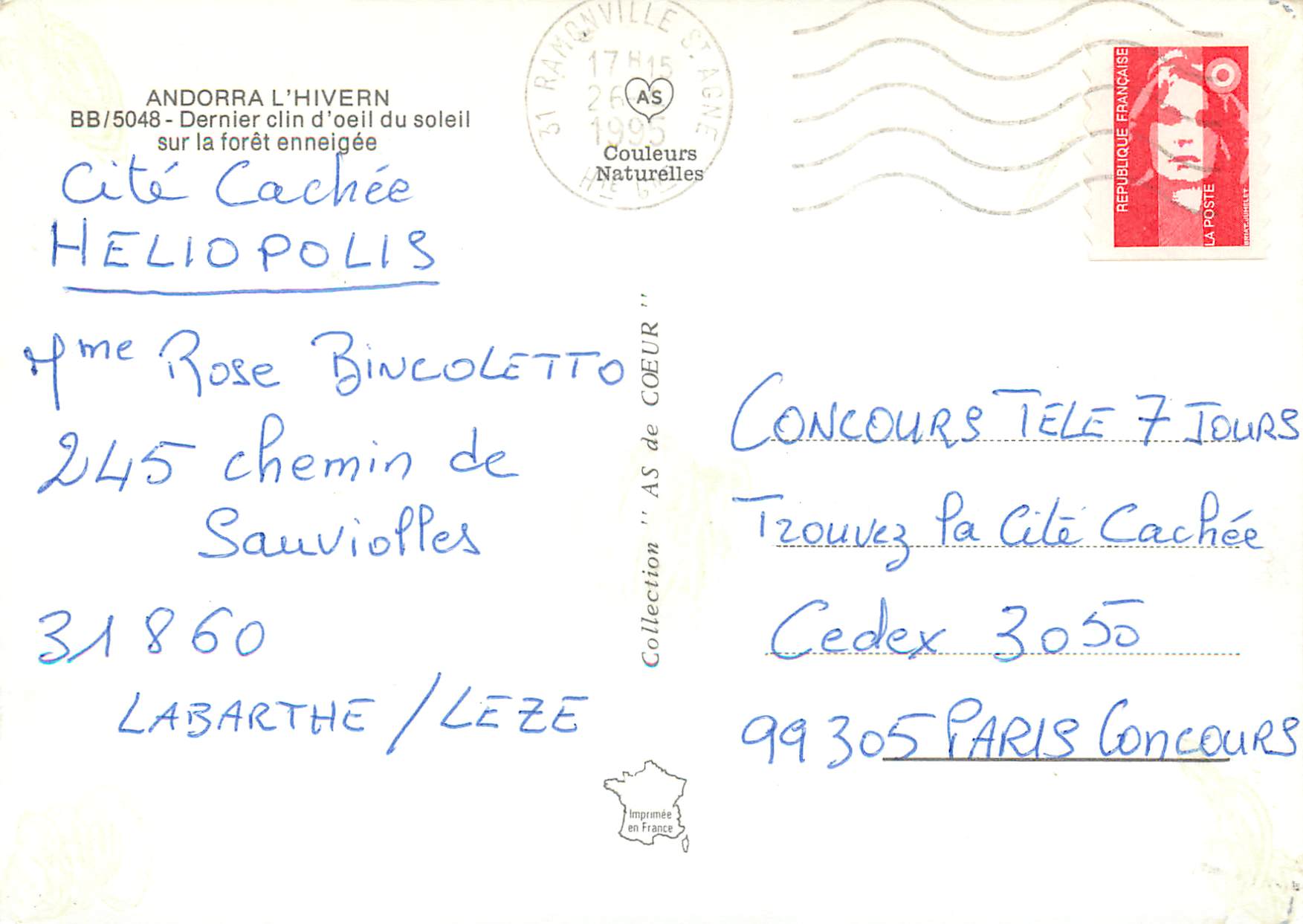 CPM Andorra L'hivern — Rückseite