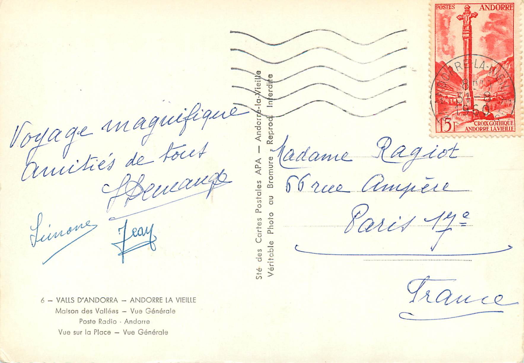 CPM Andorra Valls d'Andorra Maison de Vallee Vue generale — Verso