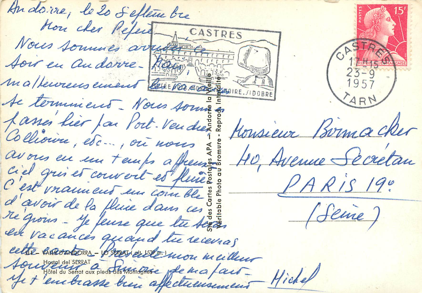 Valls d'Andorra — L’Hôtel du Serrat — APA — Verso