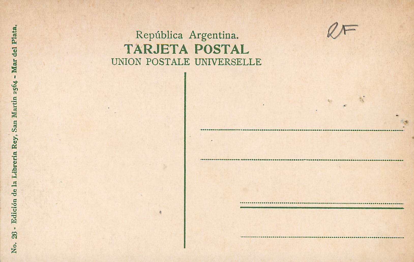 CPA Argentina Mar del Plata Estacion — Back