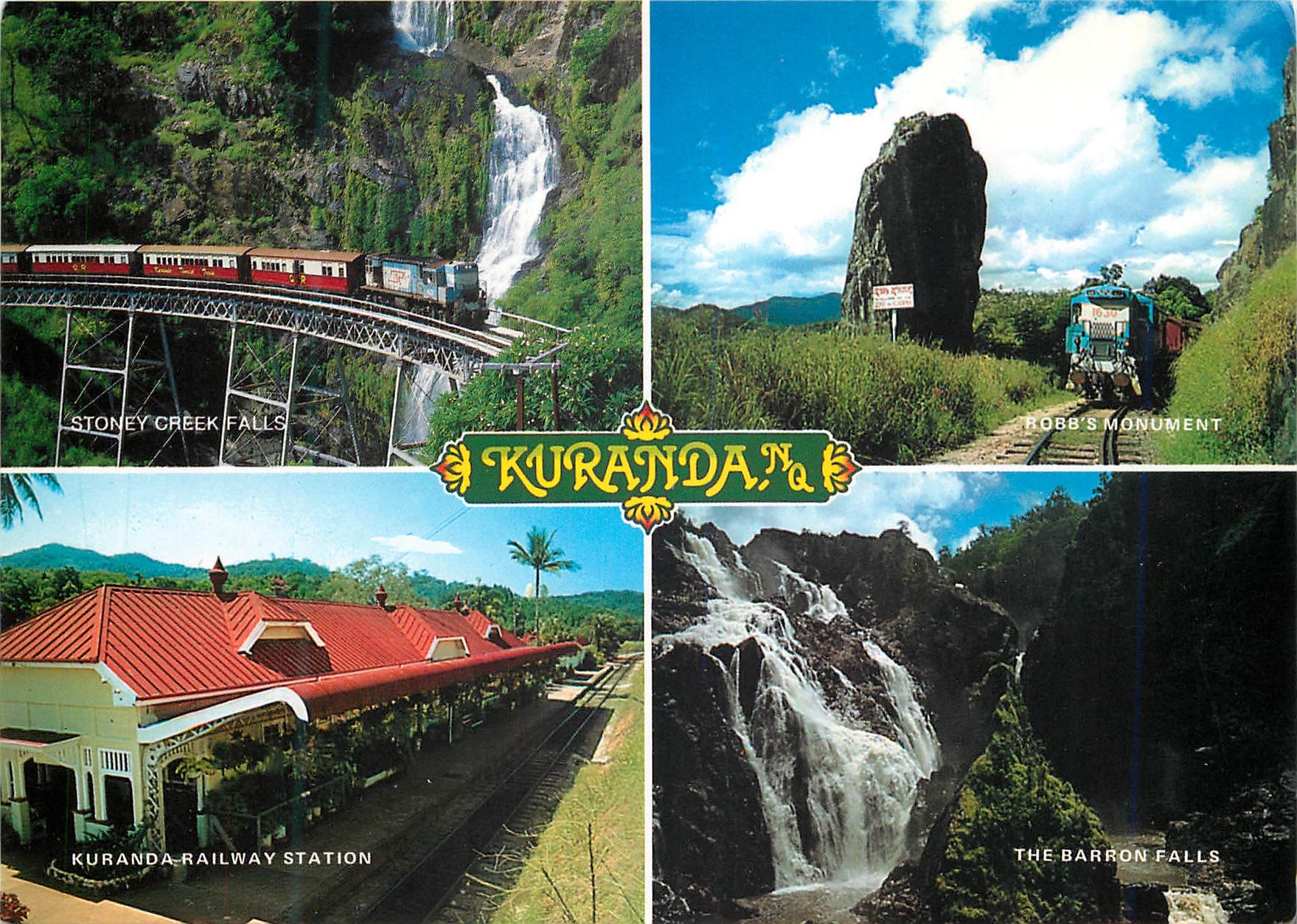 Kuranda, N.Q. — Stoney Creek Falls, Robb's Monument, Kuranda Railway Station, Barron Falls — Peer Productions, PCO 281