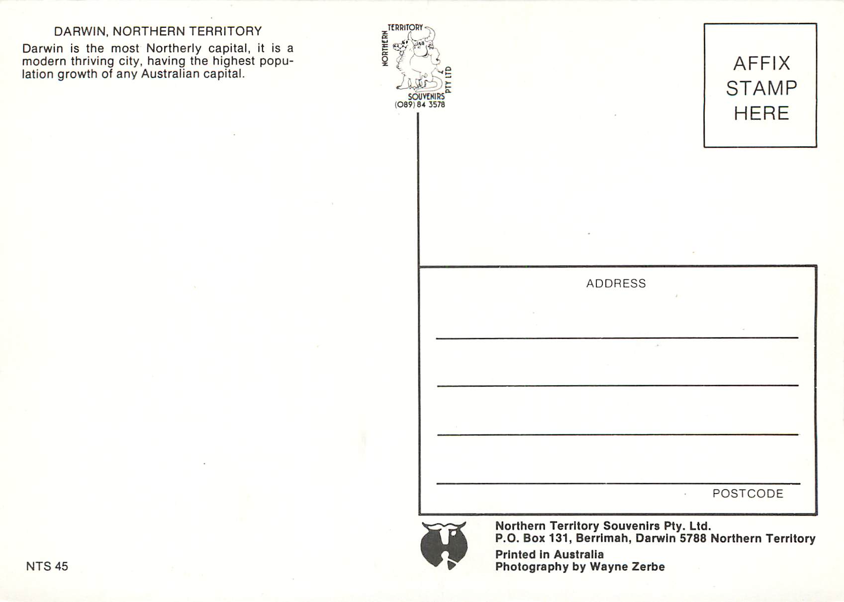 CPM Darwin Norhern Territory — Back