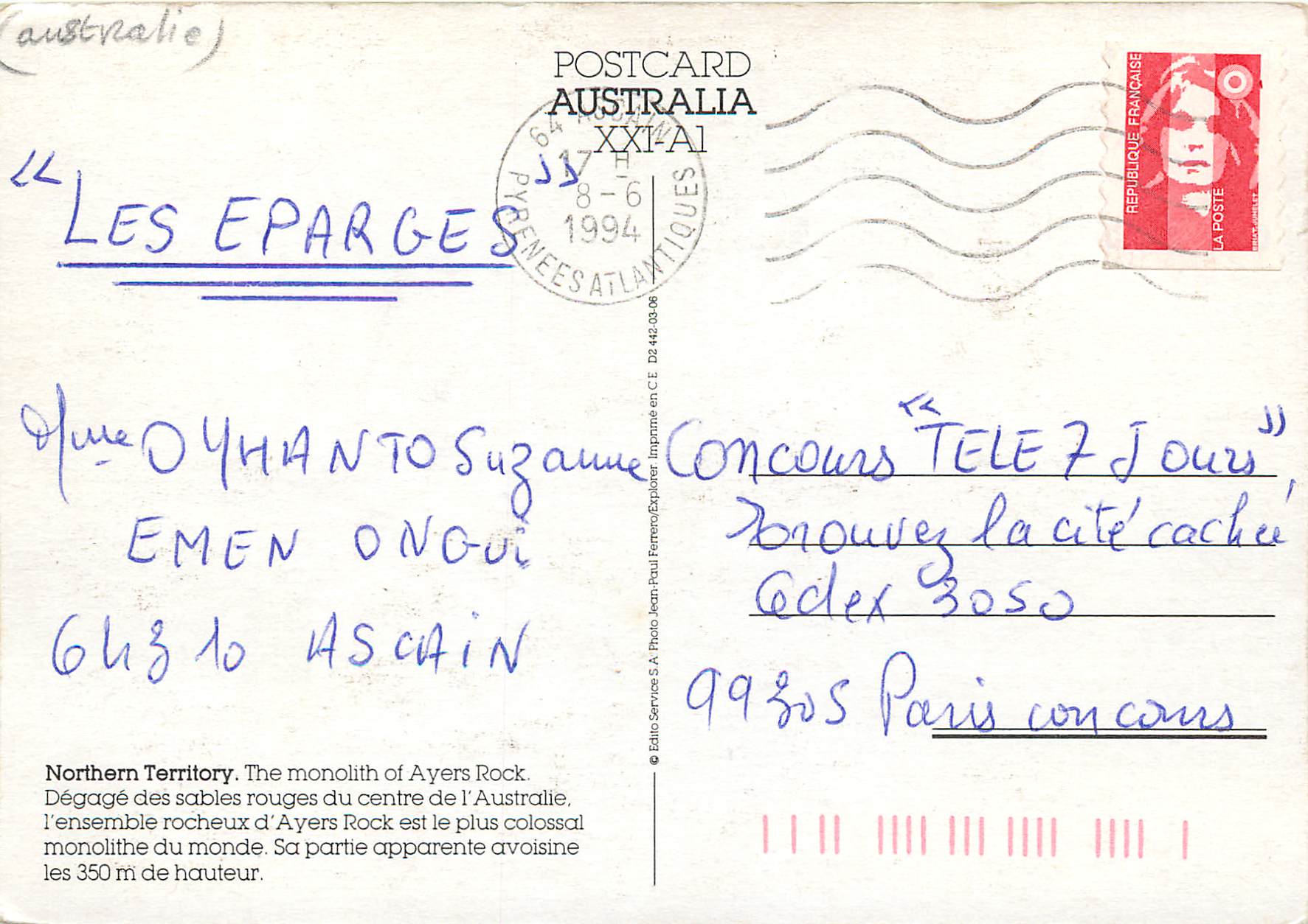 CPM Australia Norhern Territory — Rückseite