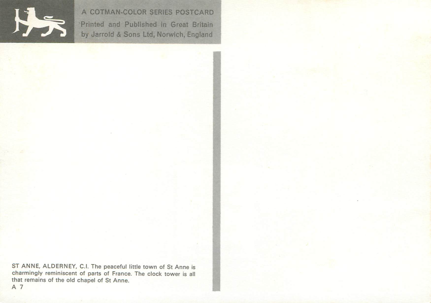 CPM Alderney St Anne — Back