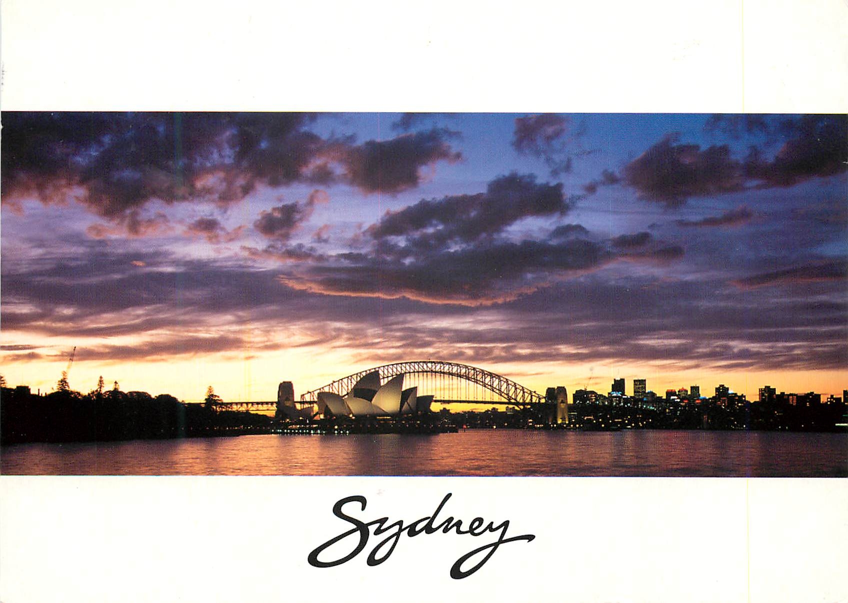 Sydney — vue du port au crépuscule — éditeur non visible