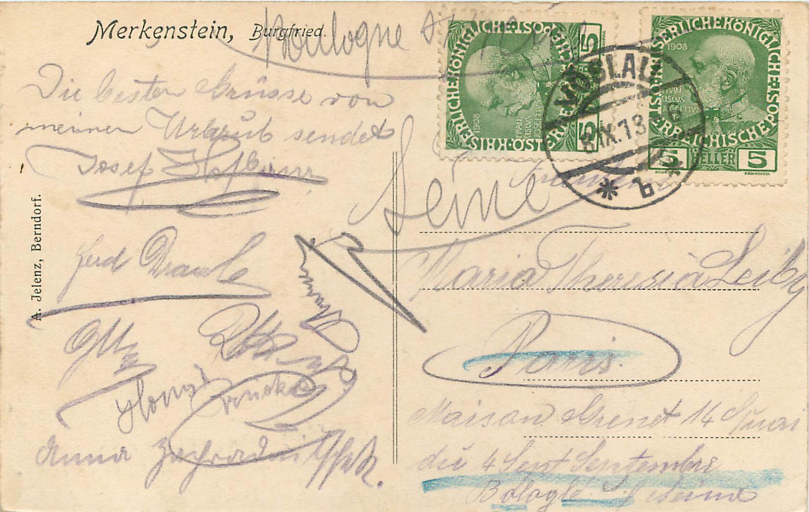 CPA Markenstein Burgfried — Rückseite