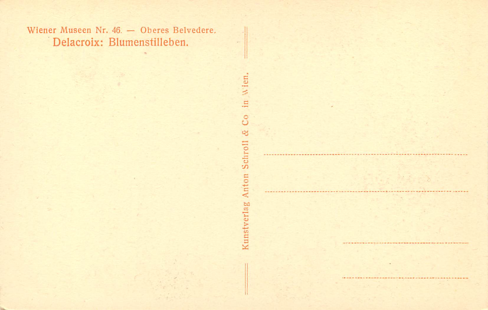 CPA Weiner Museen Oberes Belvedere  — Verso