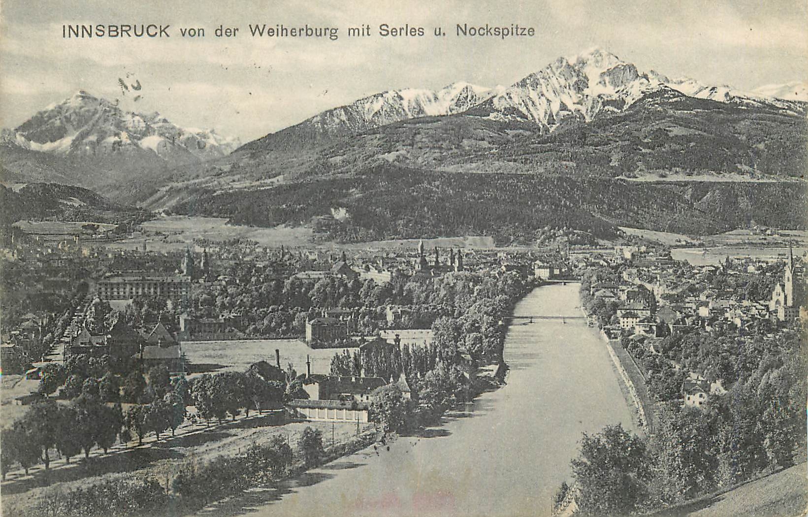 CPA Innsbruck von der Weiherburg mit Serles Nockspitze