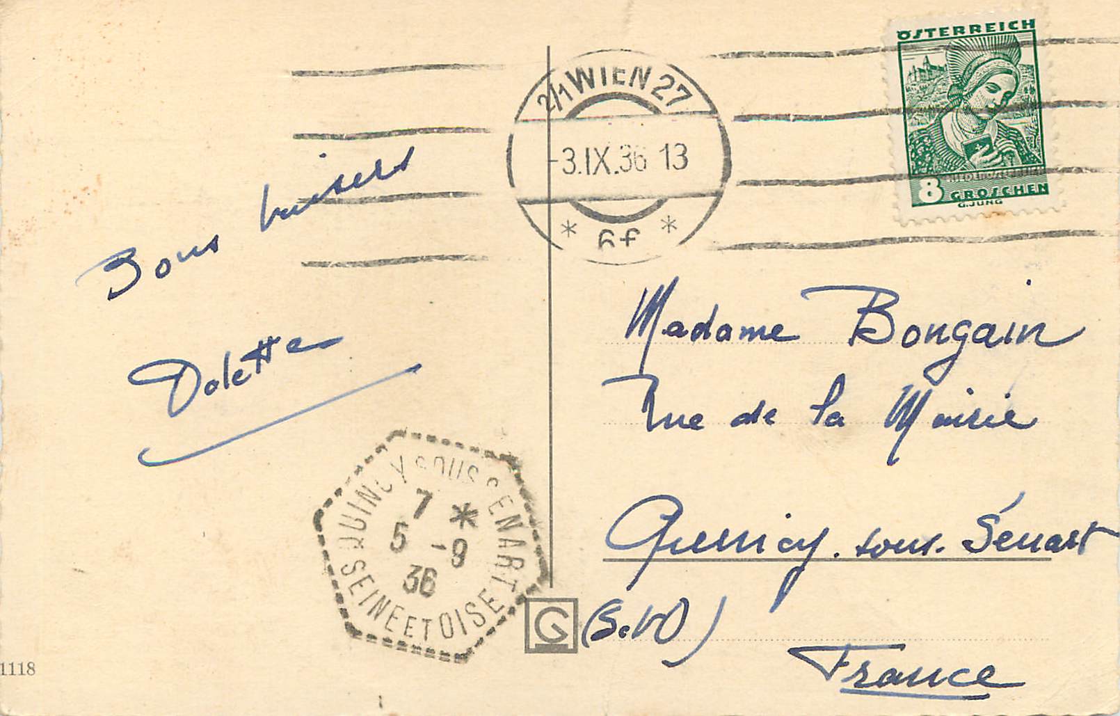 CPA Wien Schonbunn — Rückseite