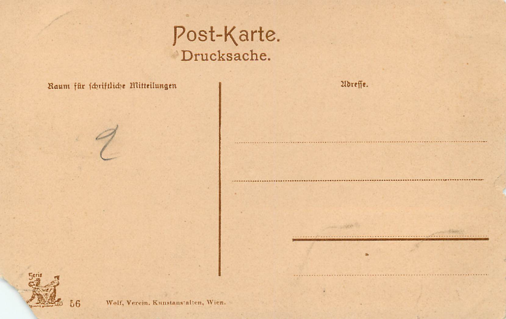 CPA Wien Marc Antonius Gruppe Lion — Rückseite