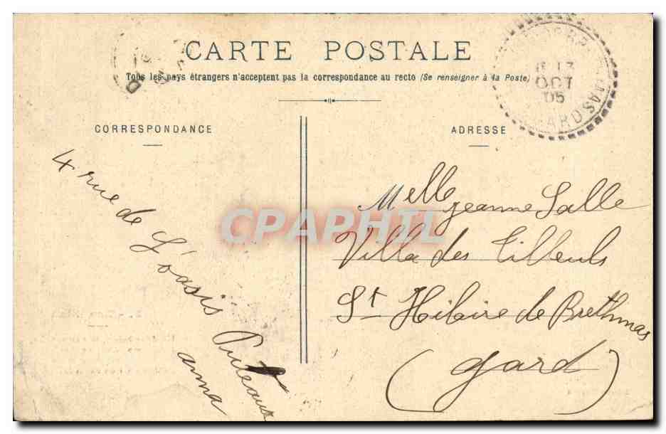 Fantaisie CPA les lilas (couple) un doud baiser je t'en supplie — Rückseite