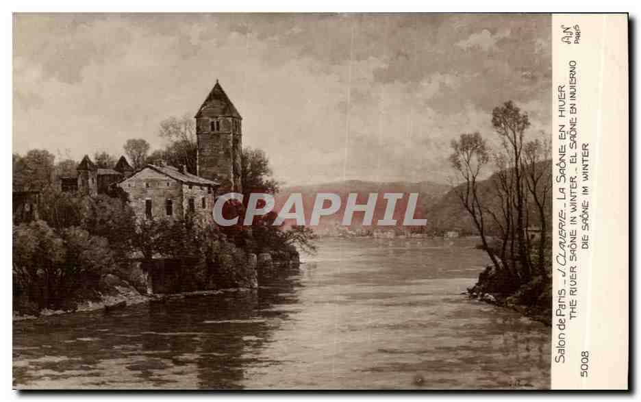 Fantaisie CPA Salon de apris J claverie La Saone en hiver
