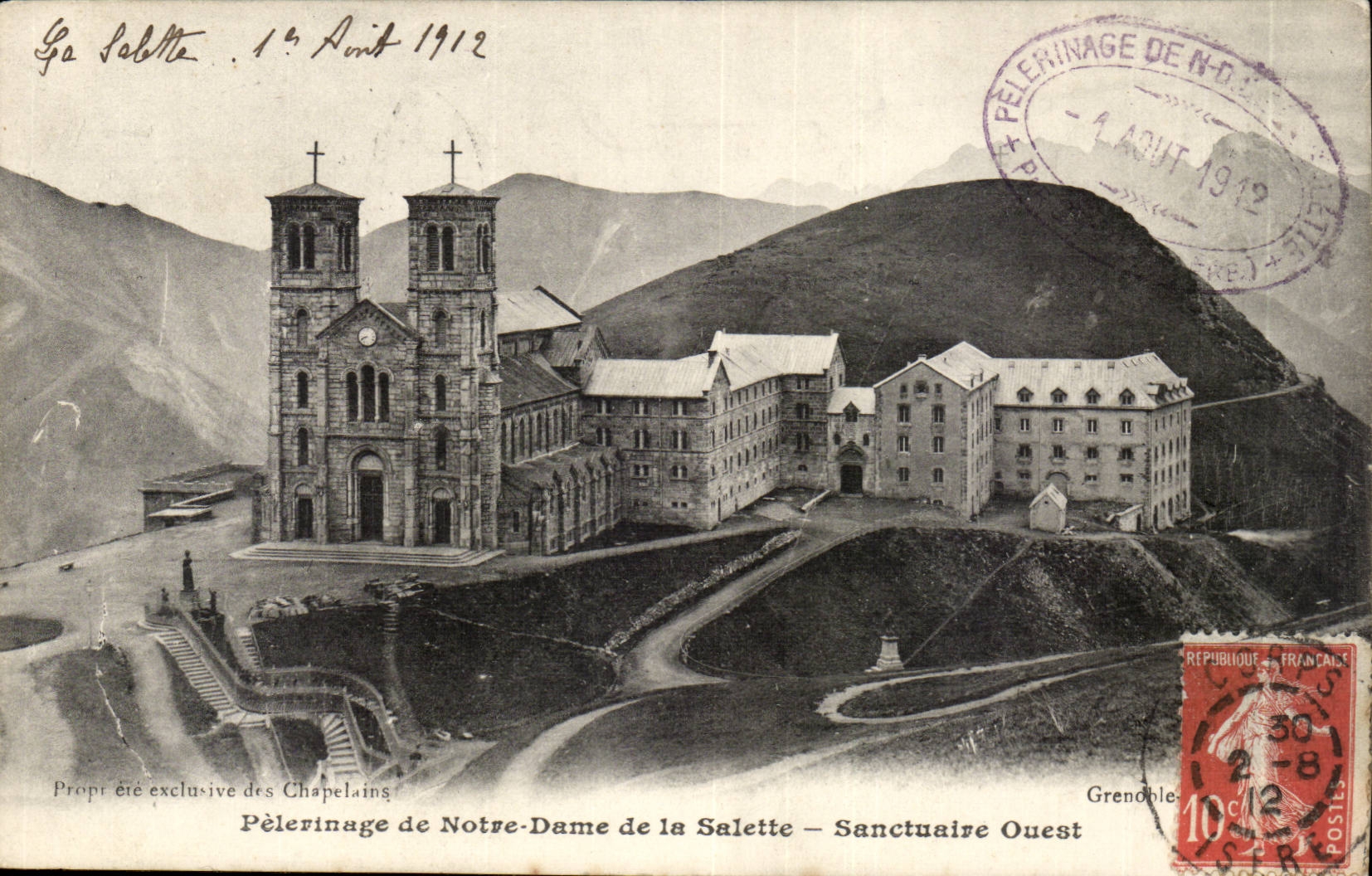 Pèlerinage de Notre-Dame de la Salette — Sanctuaire Ouest — Grenoble — éditeur Chapelaing
