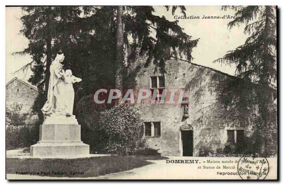 Domrémy — Maison natale de Jeanne d'Arc et Statue de Mercié — Phototype Paul Testart, Epinal