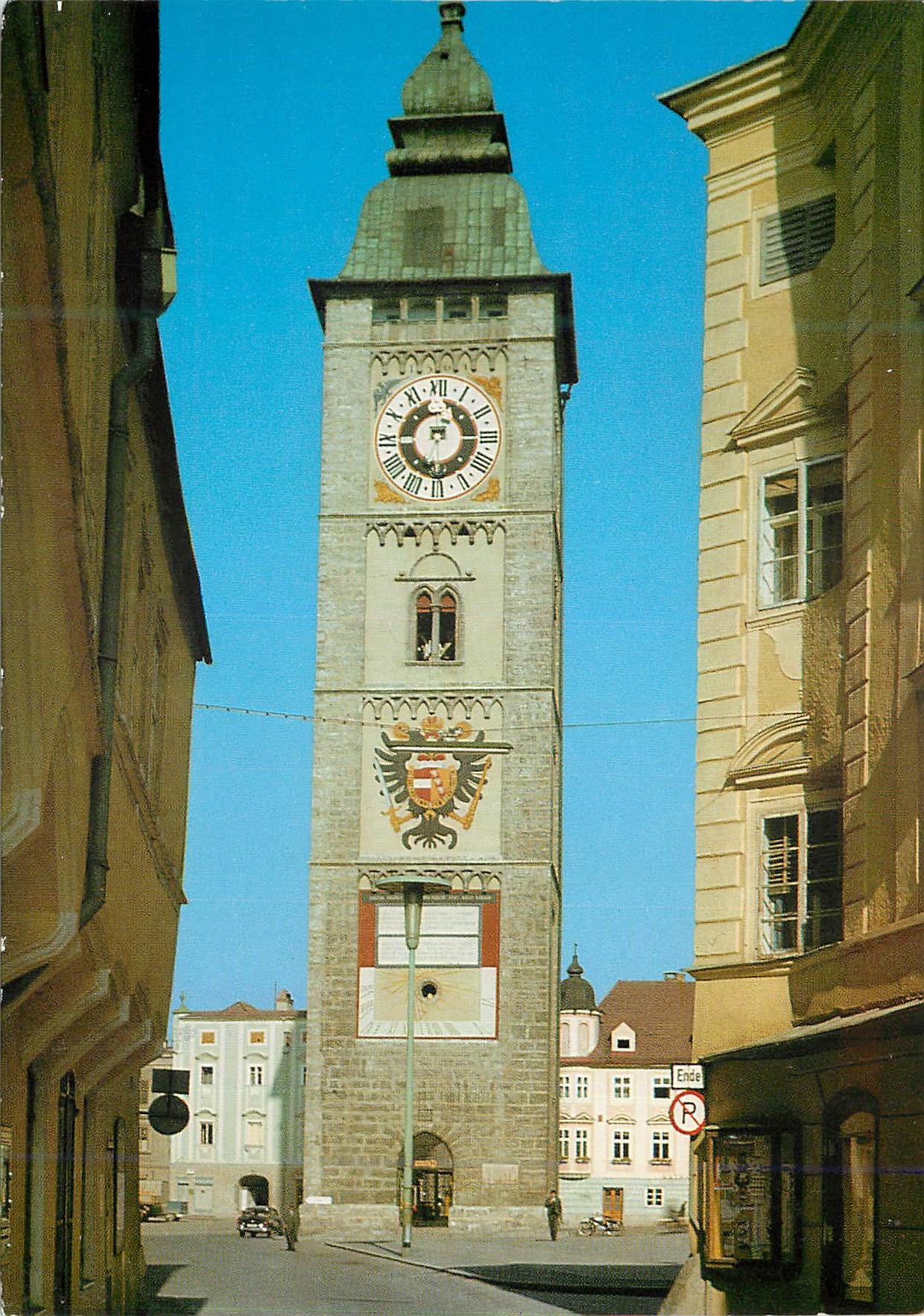 CPM Der ennser stadturm ist 59 m hoch und tourde zwischen 1554 und 1568 ats