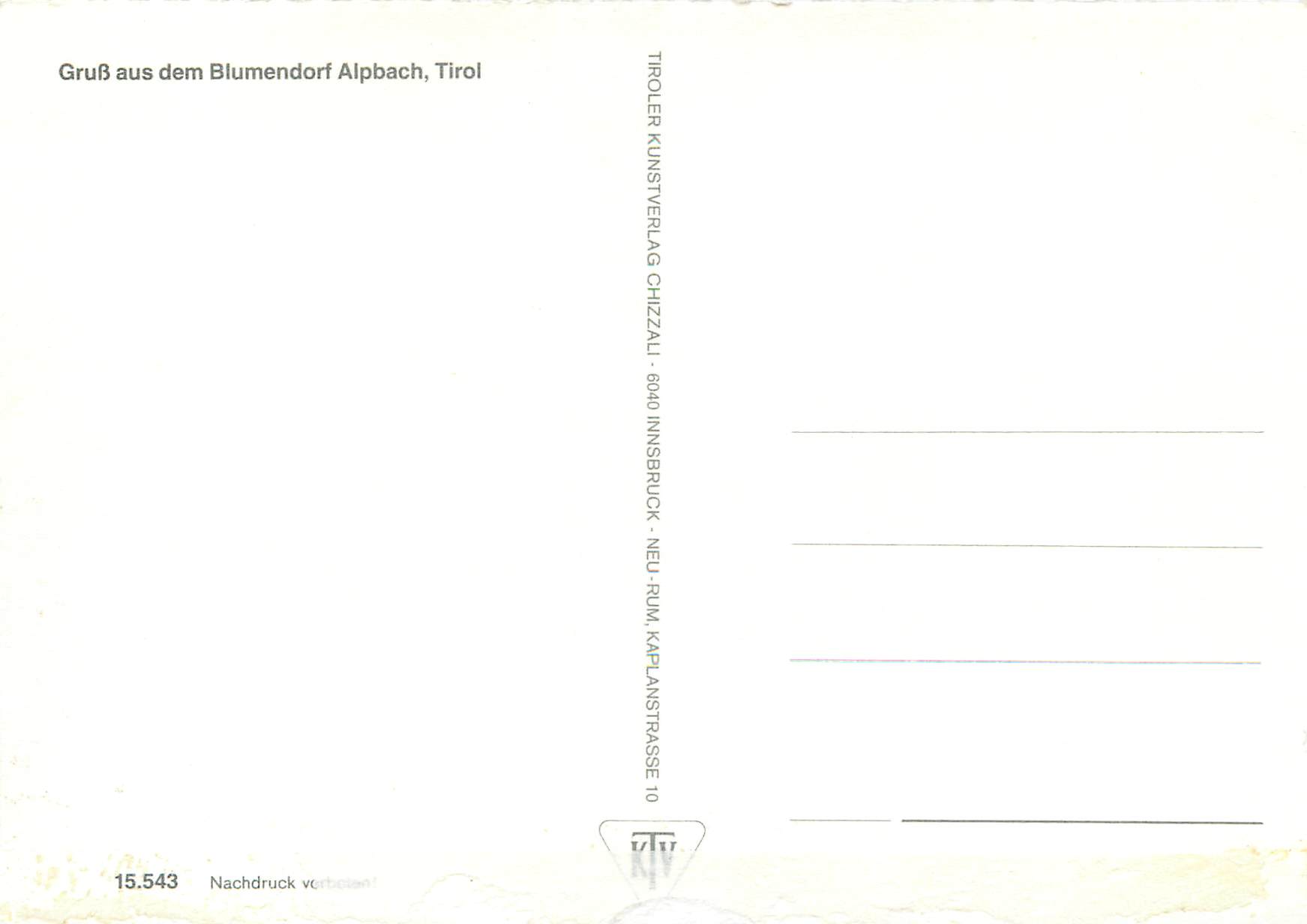 CPM Tirol grub aus dem blumendorf alpbach — Rückseite