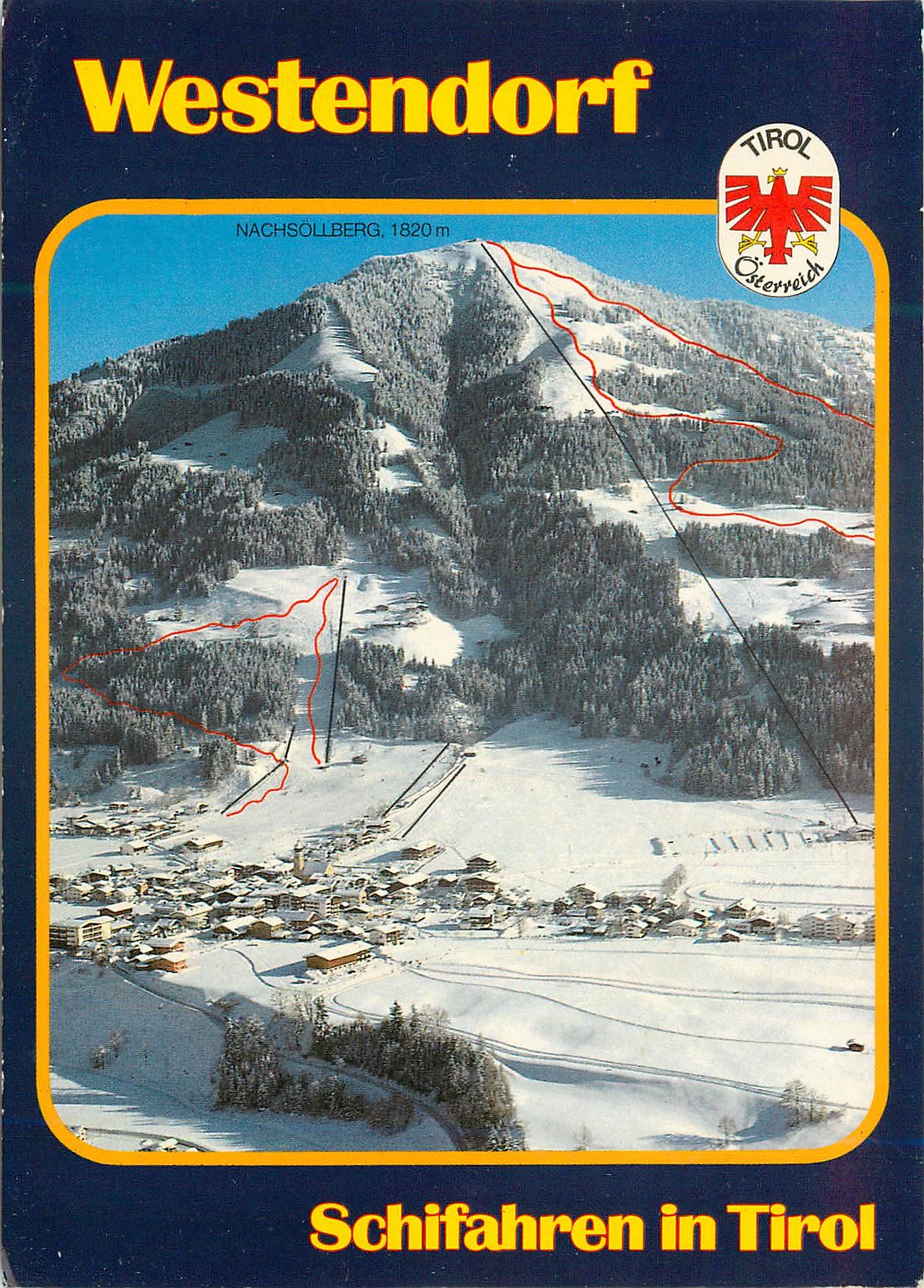 CPM Wintersport und sommererholungsort westendorf im brixental 800 m mit sessellift zum gasthaus chor 1819 m mittelstati