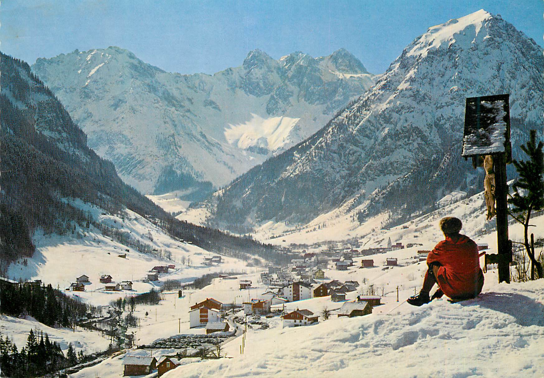 CPM Osterreich brand 1050 m gegen schesaplana 2967 m