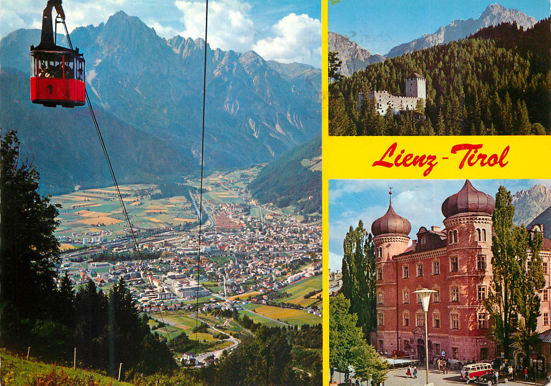 CPM Osterreich tirol dolomitenstadt a 9900 lienz mit zettersfeldbahn rechts schlob bruck und lieburg