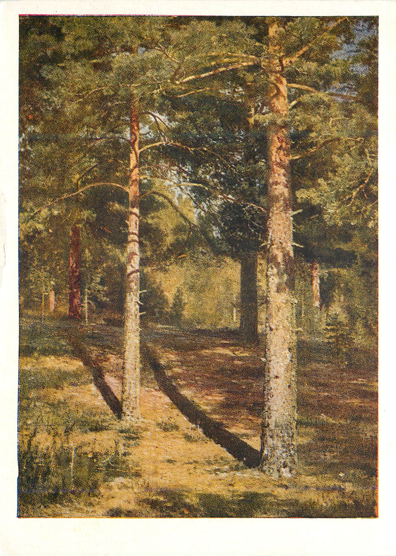 CPM I I chichkine (1832 1898) les pins illumlines par le soleil 1886 galerie nationale tretiakov