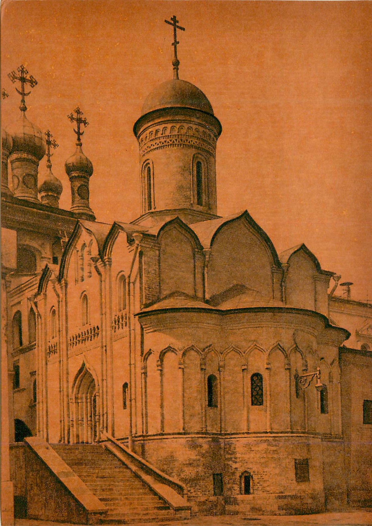CPM Moscow The Kremlin Rizpolozheniya Church 1484-1486 Built by Piskov masters