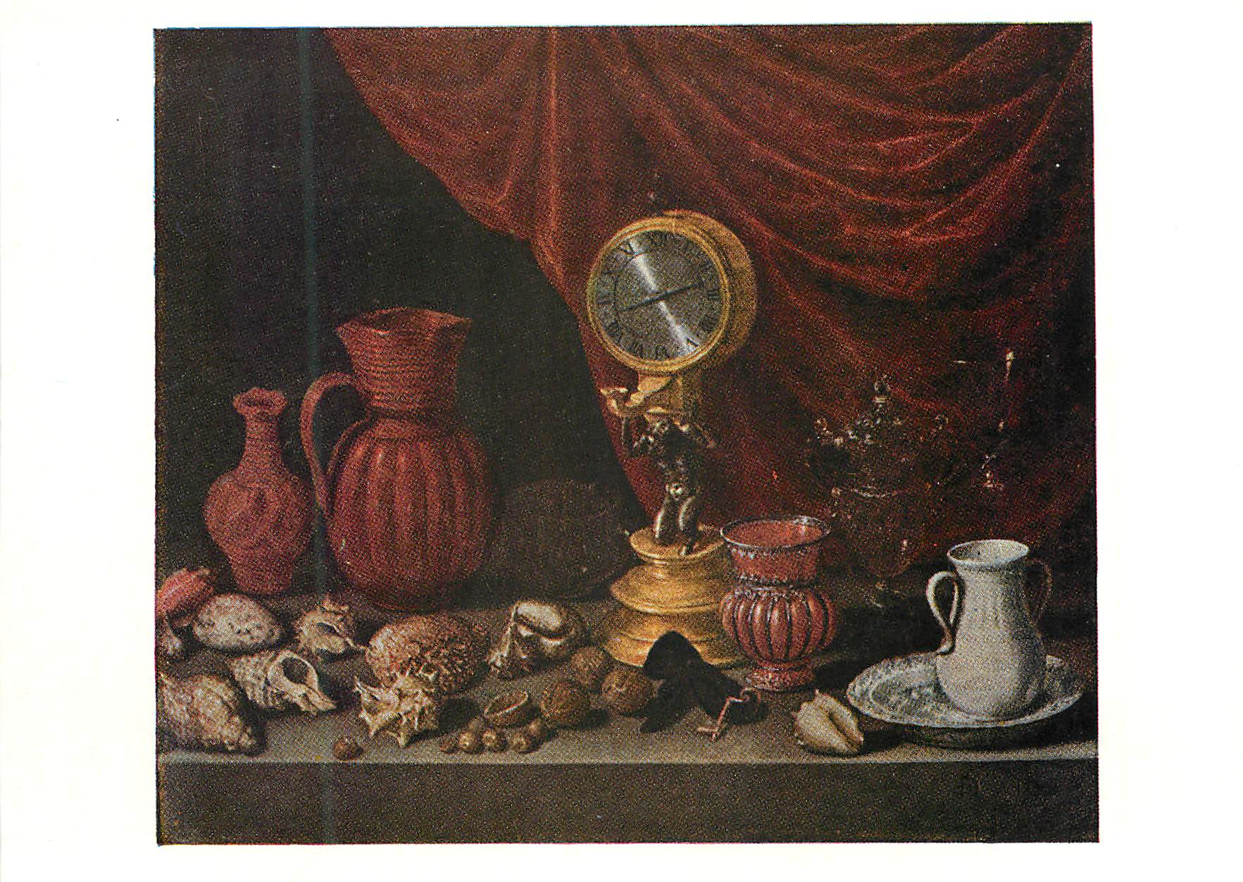 CPM Antonio Pereda (1608-1978) Nature morte avec horloge