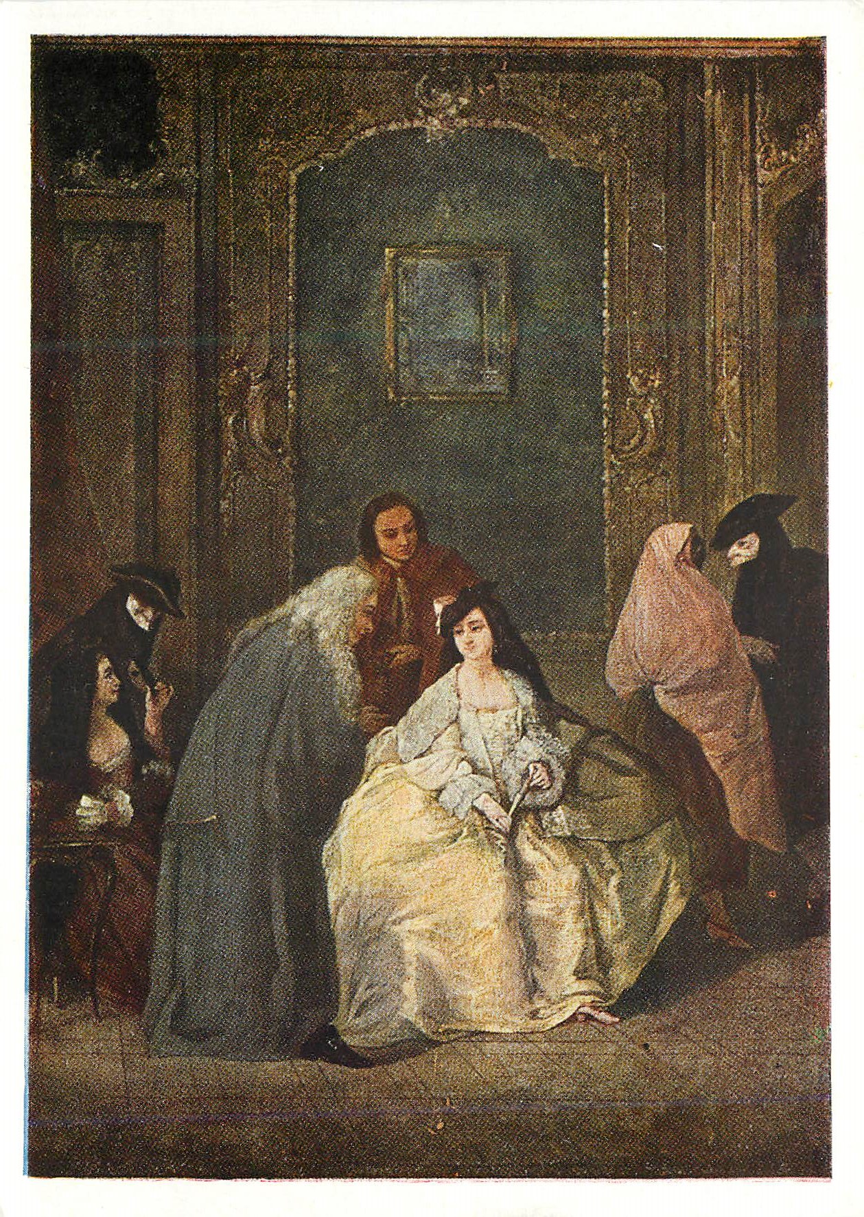 CPM Pietro Longhi (1702-1786) Scene a l'antichambre d'une maison de jeu