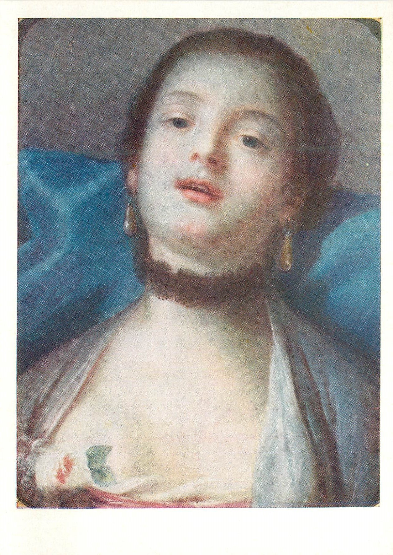 CPM Francois Boucher (1703-1770) Tete de femme Parchemin pastel