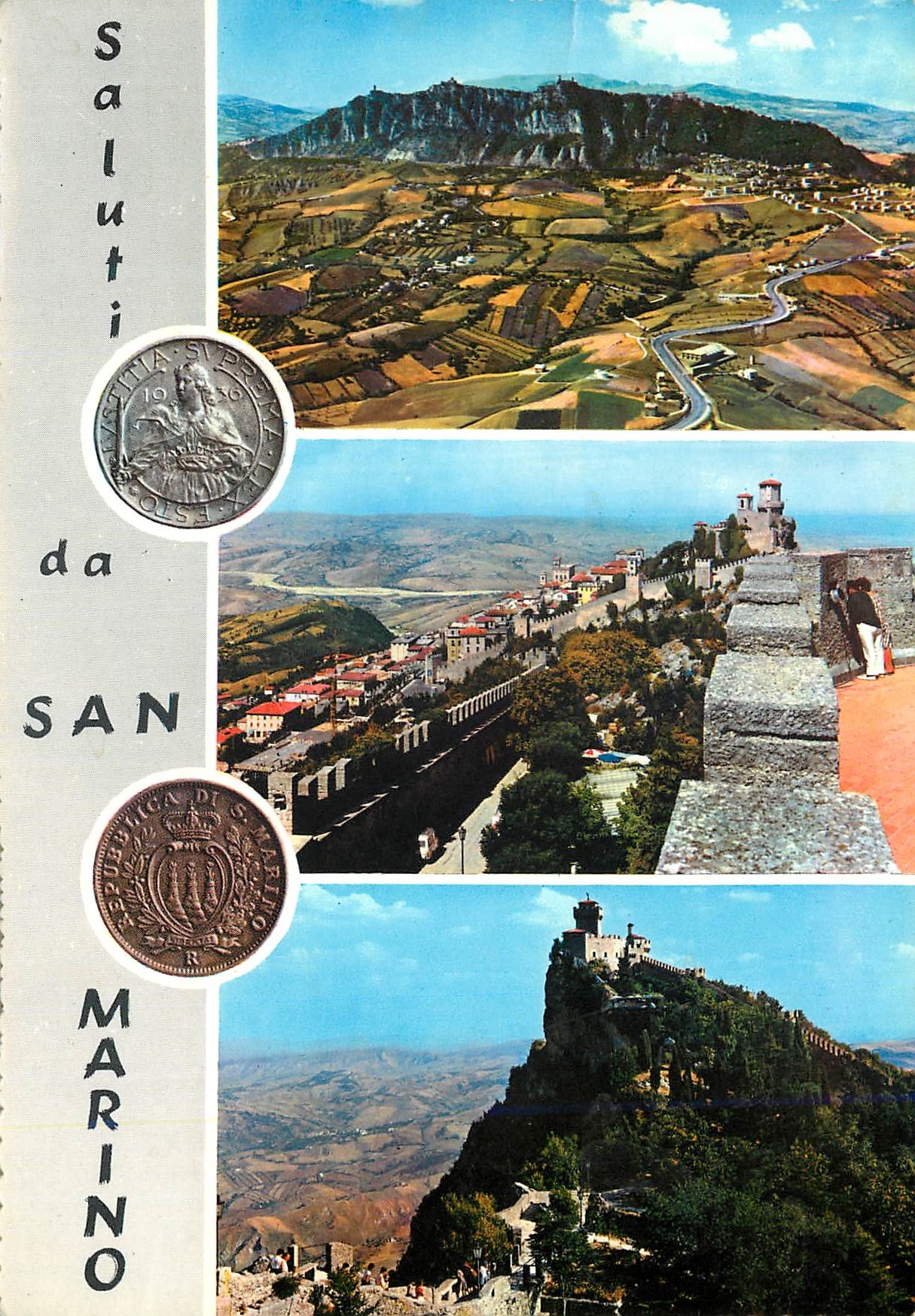 Salutati da San Marino — vue panoramique et monuments — éditeur E. Mapari Srl - Schio