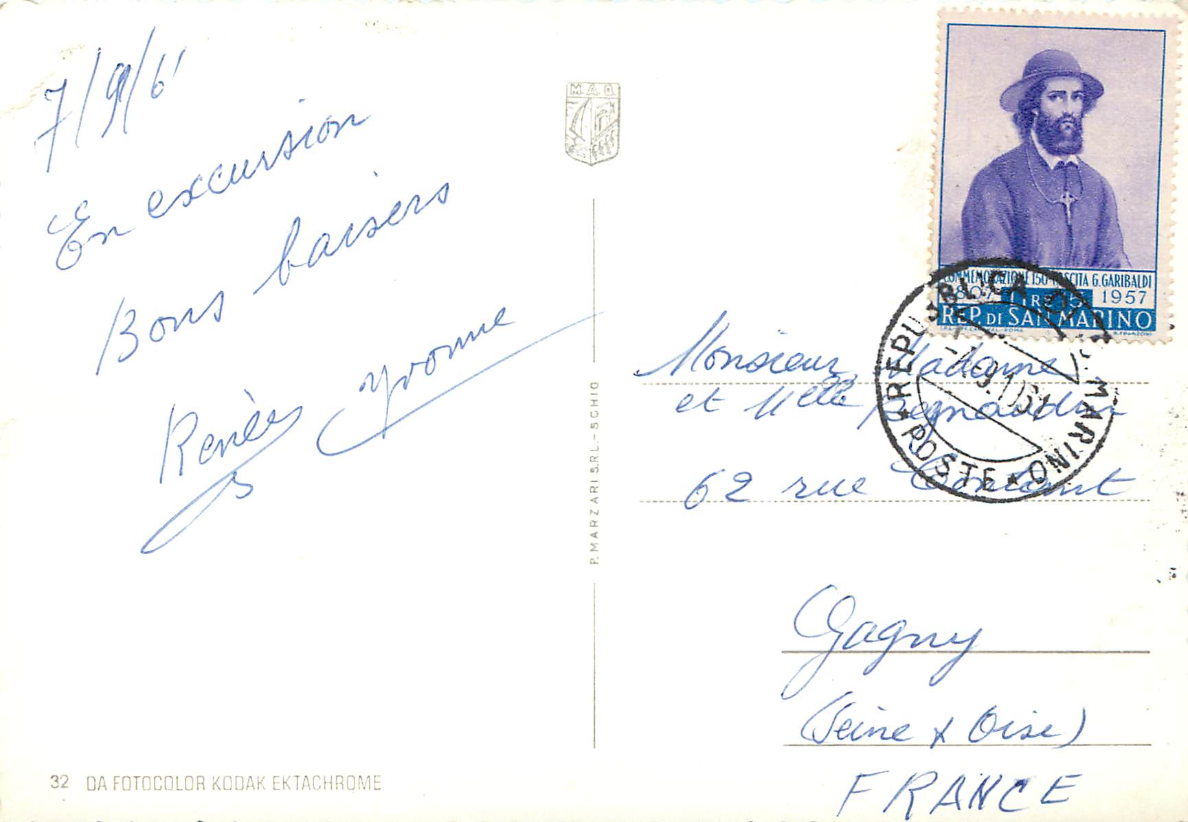 S. MARINO — République de San Marino — éditeur P.MARZARI-SRL-SCHIO, n°32 — Reverso
