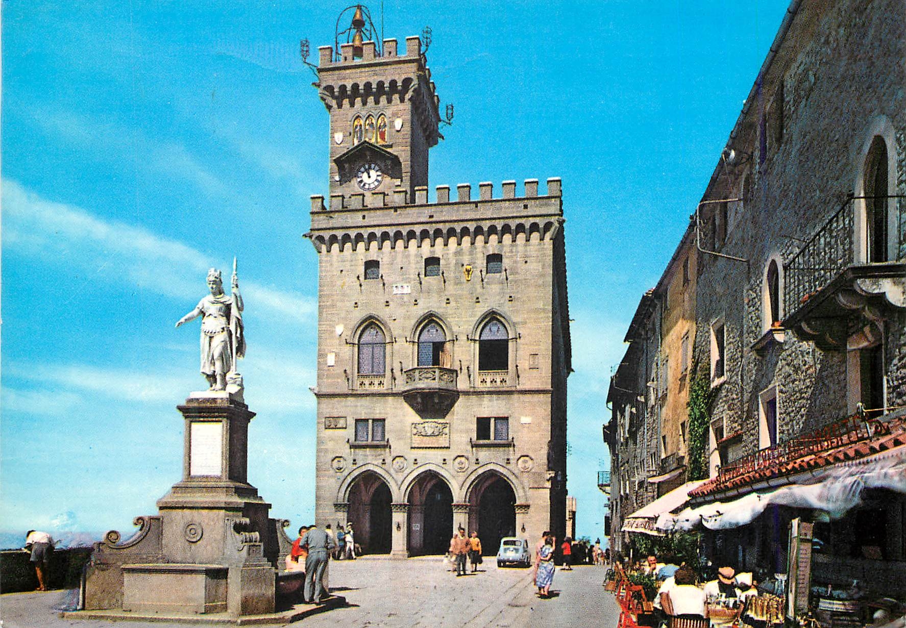 Palazzo del Governo e Statua della Libertà — S. Marino — Éditeur Fotocolor