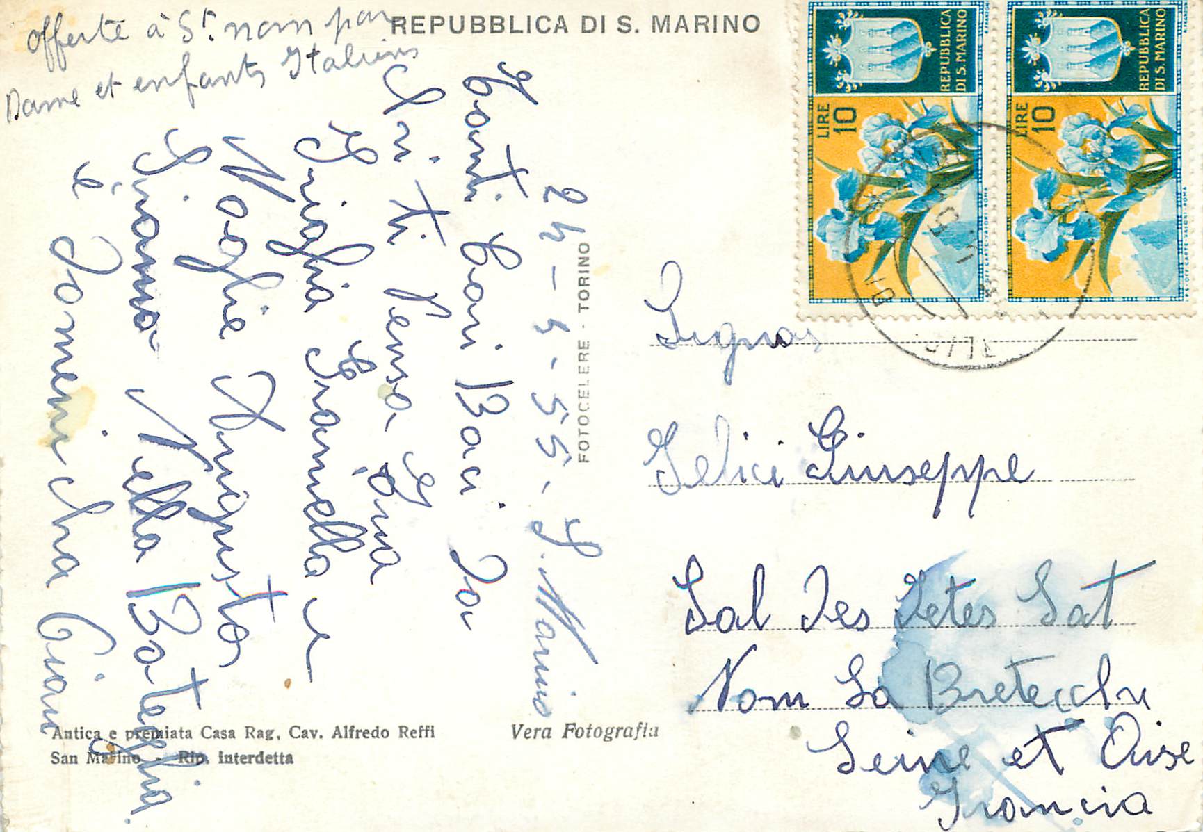 Republik San Marino — Piazza della Libertà — Verleger Vera Fotografia — Rückseite