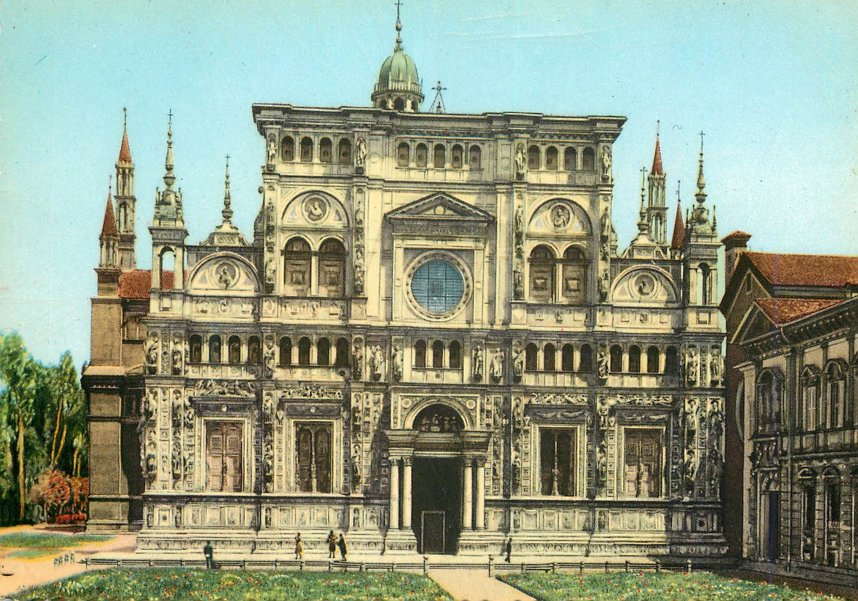 CPM Certosa di Pavia Facade de l'Eglise